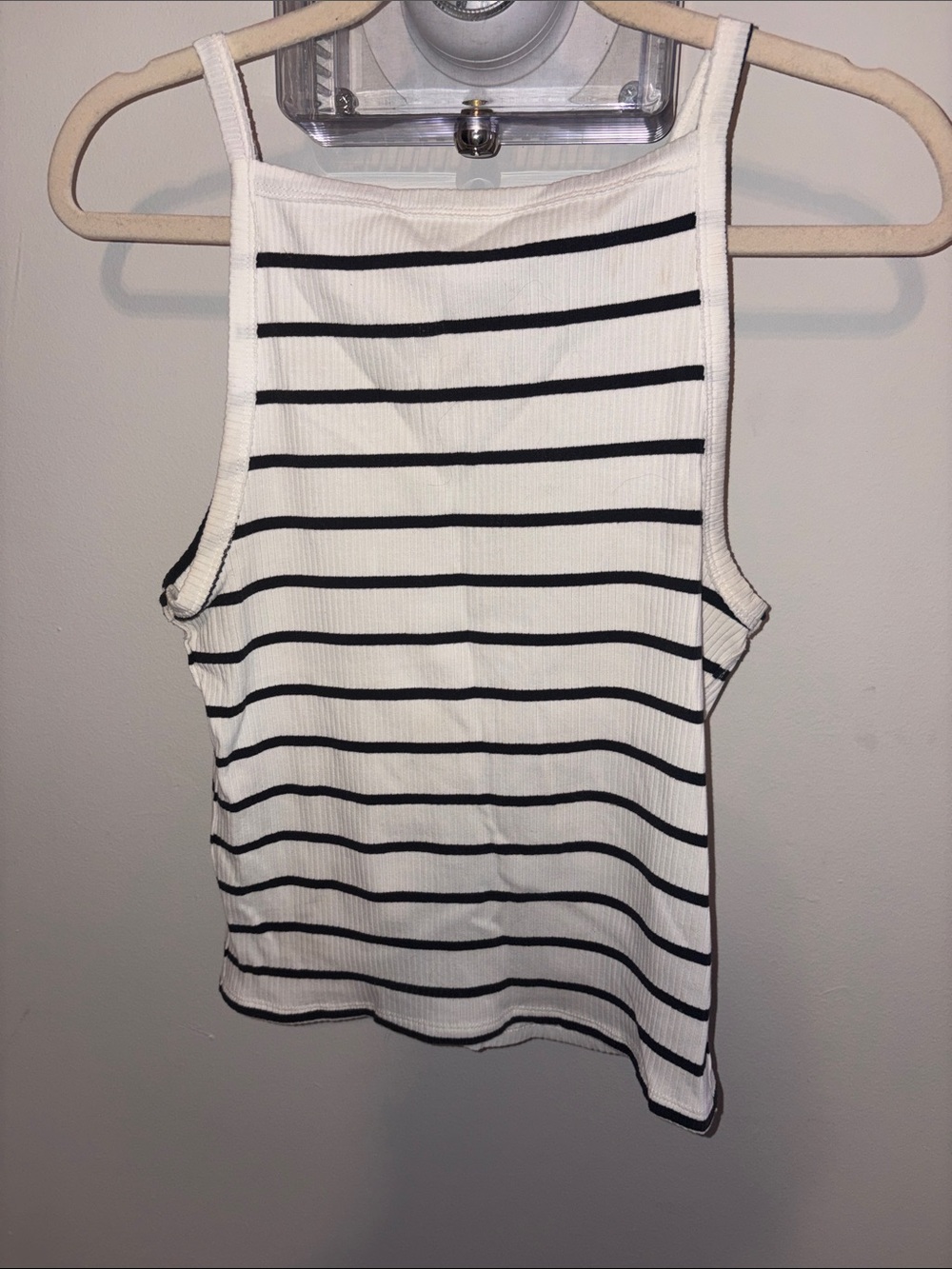 We the Free - Striped Ribbed Tank Top - White/Black